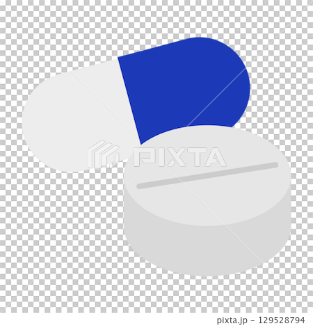 二種類の錠剤のイラスト 129528794