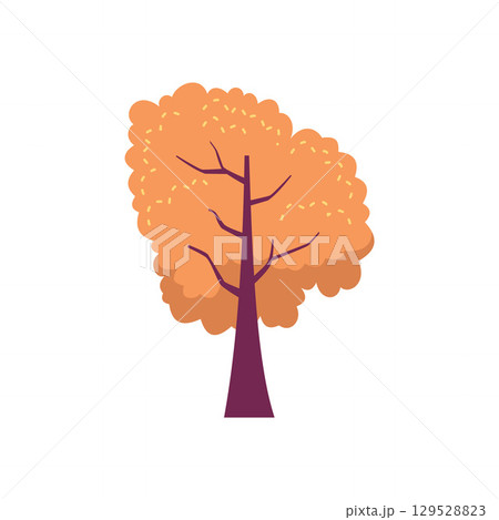 flat vector icon of tree with yellow leaves 129528823
