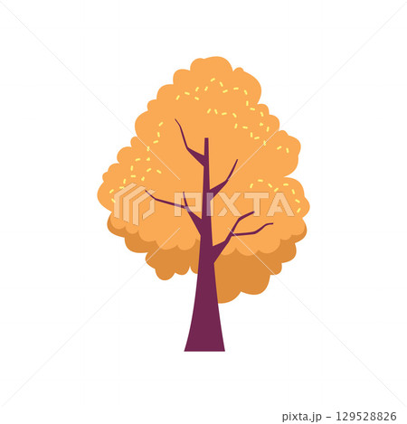 flat vector icon of tree with yellow leaves 129528826