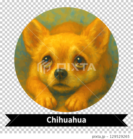 吉娃娃狗肖像 - 可愛的寵物油畫風格形象 吉娃娃狗肖像 - 可愛的寵物油畫風格形象 129529265