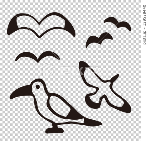 Seagull illustration set Seagull illustration set 129529440