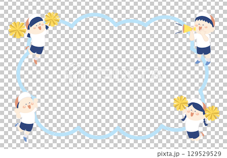 Children jumping in cheerleading Children jumping in cheerleading 129529529