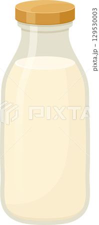 Jar of creamy white liquid with wooden lid, evoking rustic charm and wholesome goodness in a simple form. 129530003
