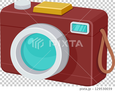 Retro Camera: A vintage-style illustration capturing memories, with a simple design and vibrant colors. Retro Camera: A vintage-style illustration capturing memories, with a simple design and vibrant colors. 129530039