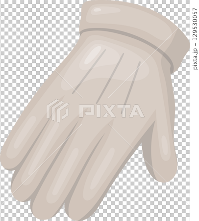 Cartoon style image of a pristine, elegant white glove, perfect for formal events or cleaning purposes. 129530057