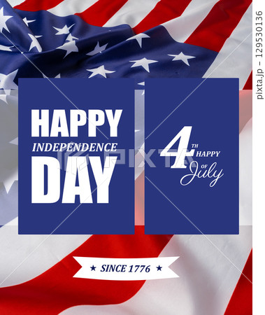 Celebration of Independence Day on July 4 with vibrant colors and patriotic theme in the United States 129530136