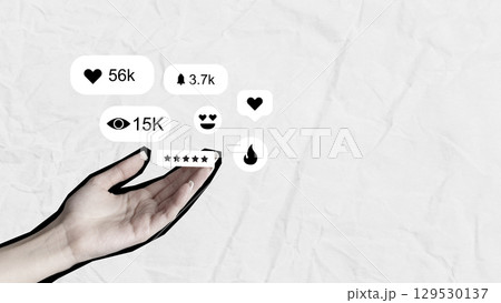 User engagement metrics show interactions with content on social media platform reaching impressive numbers 129530137