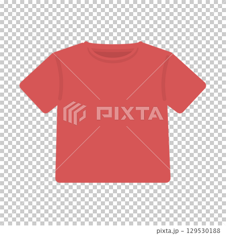 T-shirt (red) clothing front illustration 129530188