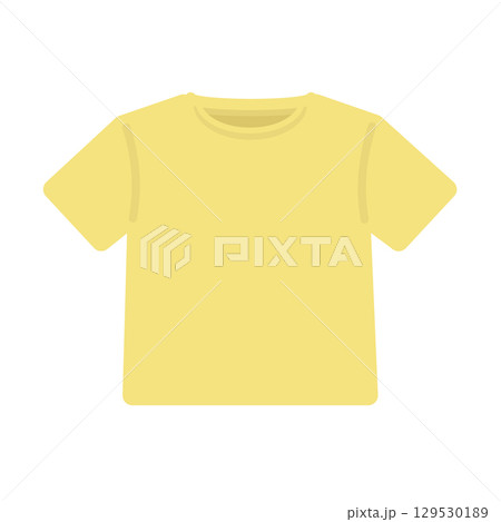 Tシャツ（黄）　服　前面　イラスト 129530189