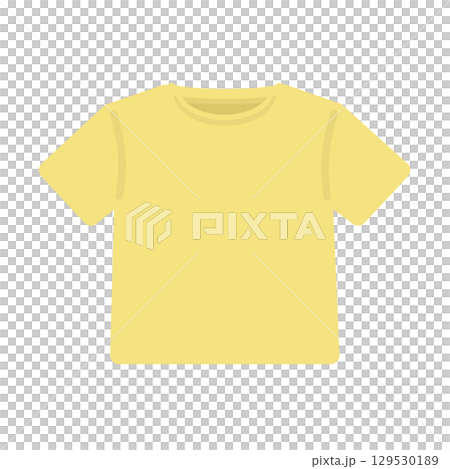 Tシャツ（黄）　服　前面　イラスト 129530189