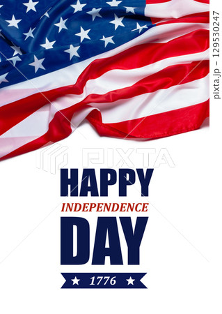 Celebration of independence day with american flag displayed elegantly for festive occasion 129530247
