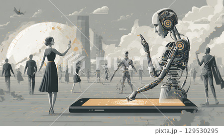composite image of futuristic city 129530295
