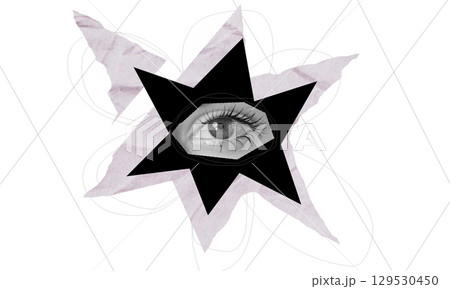 Abstract eye within a star design showcasing creativity and modern art Abstract eye within a star design showcasing creativity and modern art 129530450