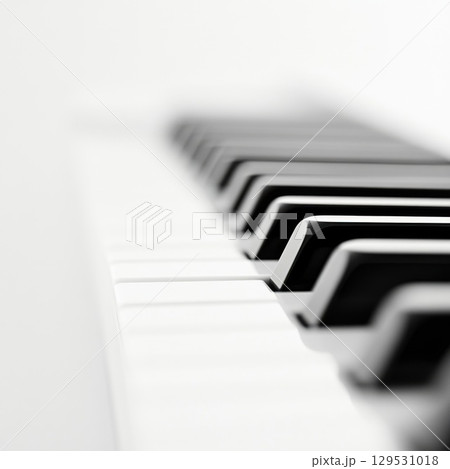 Close-up of piano keys in minimalistic composition. 129531018