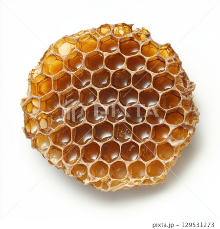 Honeycomb close up isolated on white background 129531273