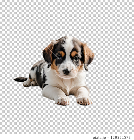 庫伊克霍德傑犬平躺在地上的剪貼畫插圖 129531572