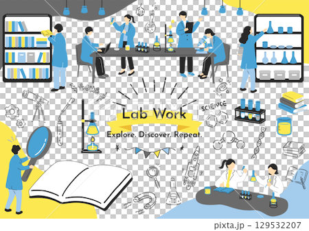 在實驗室工作的人們 129532207