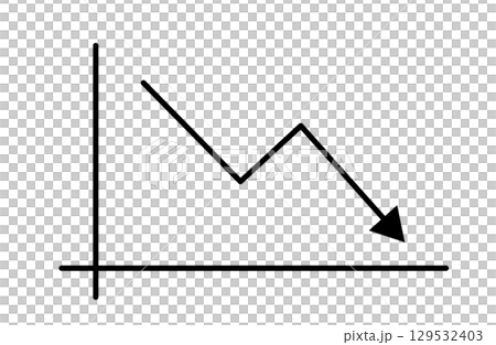 Illustration of a simple downward-sloping line graph Illustration of a simple downward-sloping line graph 129532403