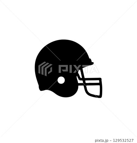football helmet silhouette icon for sports protection and game concepts football helmet silhouette icon for sports protection and game concepts 129532527