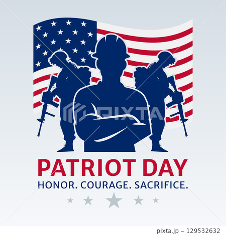 Patriot Day Military Heroes Silhouette 129532632