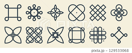 Celtic irish knot symbols set 129533068