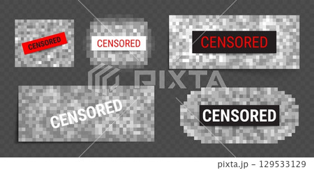 Censored blur bars with pixelated backgrounds 129533129