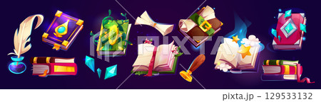 Magic book collection for game ui design.のイラスト素材 [129533132] - PIXTA