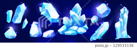 Crystal stone set for game design 129533136