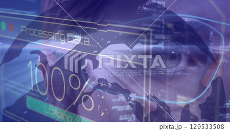 Image of data processing over male eye 129533508