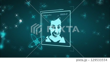 Image of world map over black background 129533554