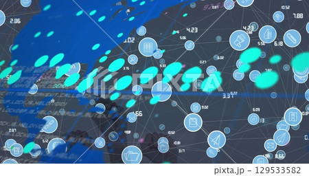 Image of data processing over network of connections 129533582