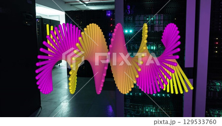 Image of medical data processing over server room 129533760