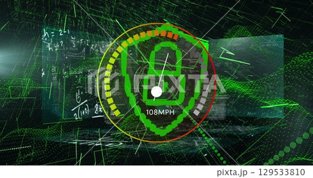 Image of data processing over black background Image of data processing over black background 129533810
