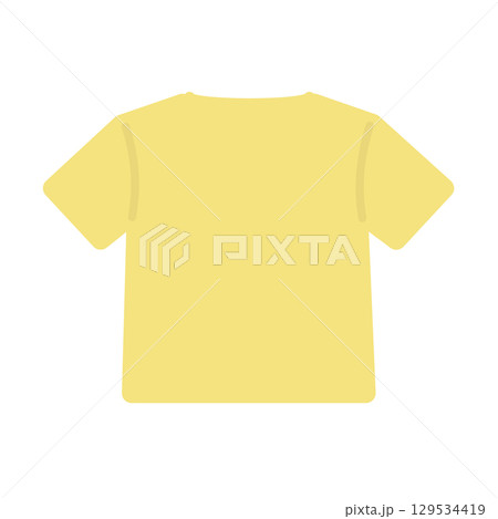 Tシャツ（黄）　服　背面　イラスト 129534419
