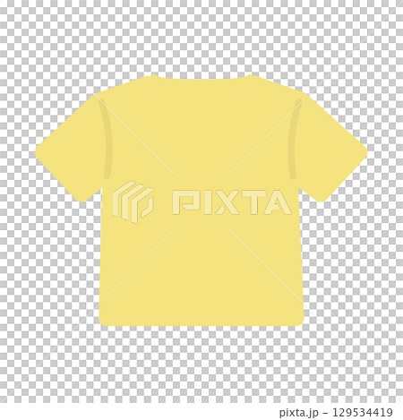 Tシャツ（黄）　服　背面　イラスト 129534419