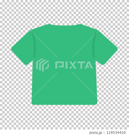 Tシャツ（緑）　服　背面　イラスト 129534420