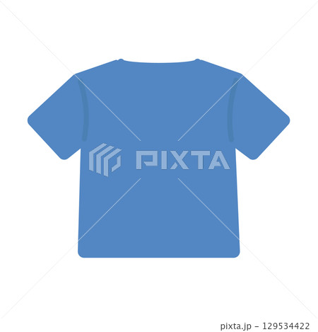 Tシャツ（青）　服　背面　イラスト 129534422