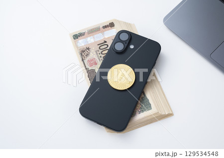 仮想通貨と現金 仮想通貨と現金 129534548