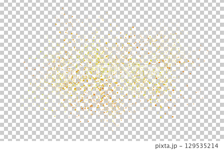 Watercolor yellow-orange brush splatters and stains cloud shaped as a symbol of gold, sun, and radiance. Hand-drawn watercolor illustration isolated on white 129535214