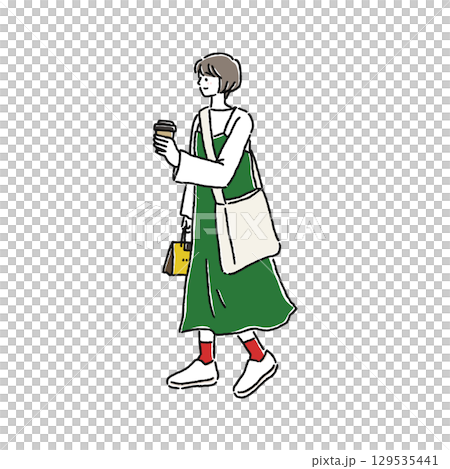 簡約時尚的行走人 129535441