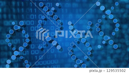 Image of medical data processing over blue background Image of medical data processing over blue background 129535502