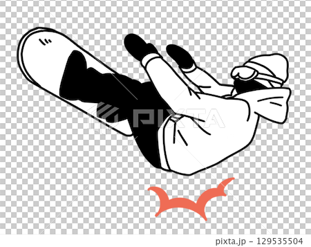 Snowboarding_man_fall 129535504