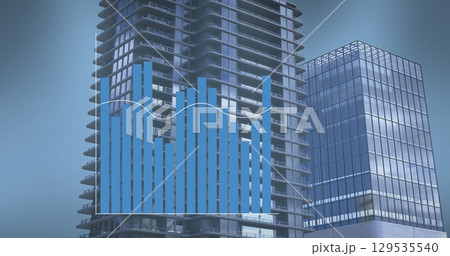 Image of data processing over cityscape 129535540