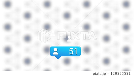 Image of social media reactions over white background with blurred dots Image of social media reactions over white background with blurred dots 129535551