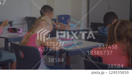 Image of data processing over diverse schoolchildren learning 129535650