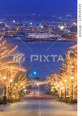 北海道函館_八幡坂の冬夜景 129536354