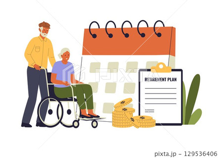 Retirement Plan and Healthcare Planning Illustration 129536406