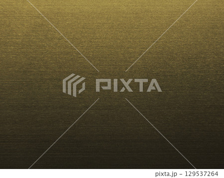 薄暗い淡金色に輝くヘアライン仕上げのテクスチャ素材の背景画像b 129537264