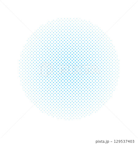 水色の円形のハーフトーン･ドットのテクスチャ - シンプルな丸い形の網点の装飾やあしらいの背景 129537403