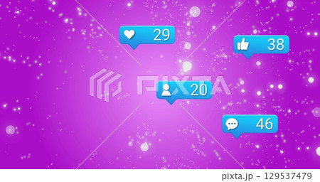 Image of world map over light trails 129537479